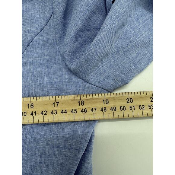 Womens Sag Harbor Blazer Size 10 Petite Blue Button Up Long Sleeve Collared - Picture 10 of 13